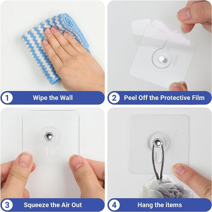 Adhesive Wall Mount Screw Hooks for Hanging Without Drilling